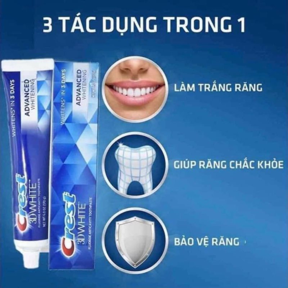 Kem Danh Rang Crest 3D White Advanced Triple Whitening 9